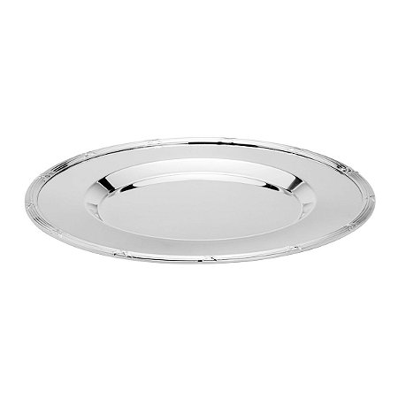 CJ 4 PC SOUSPLATS DE PRATA C/CORDÃO CROISÉ 33cm