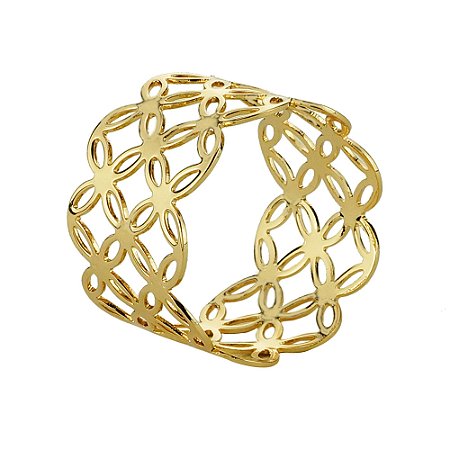 CJ 4 ANÉIS P/GUARDANAPOS METAL DOURADO 5x3cm