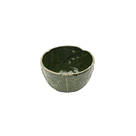 CENTRO DE MESA DE CERÂMICA BANANA LEAF VERDE 16x16x9,5cm