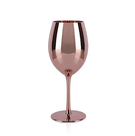 CJ 6 TAÇAS P/VINHO VIDRO C/PINTURA ELETROSTÁTICA COBRE 350ml