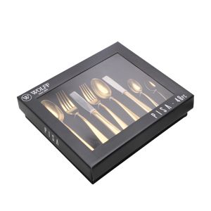 FAQUEIRO 48PC DE AÇO INOX PVD DOURADO PISA C/GIFT BOX