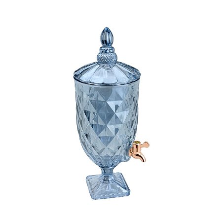 DISPENSER CRISTAL ECOLÓGICO C/TORNEIRA COBRE AZUL DIAMOND 5l
