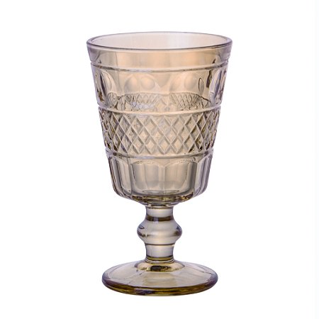 CJ 6 TAÇAS VIDRO P/ÁGUA GEOMETRIC ÂMBAR 250ml