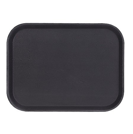 BANDEJA ANTIDERRAPANTE RETANGULAR PLASTICO 45X35CM COR PRETA