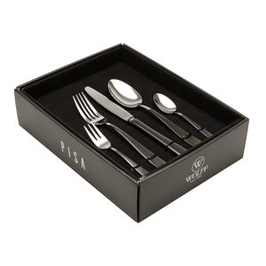 FAQUEIRO 30PCS DE AÇO INOX C/GIFT BOX PISA TWO TONES INOX E PRETO