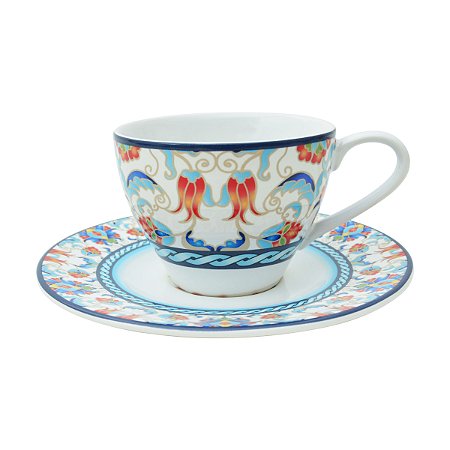 JG PARA CHA 12 PECAS TUNISIA EM PORCELANA 250ML