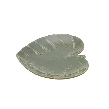 PRATO CORATIVO  CERÂMICA COSTELA  ADÃO LEAF VER 28x26x3,5