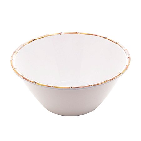 SALADEIRA MELAMINA BAMBU BRANCO 25x12cm