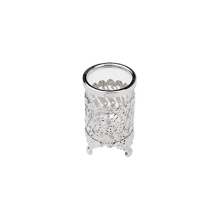 SUPORTE MULTIUSO DE ZAMAC NIQUELADO CRISTAL 5x5x9,5cm