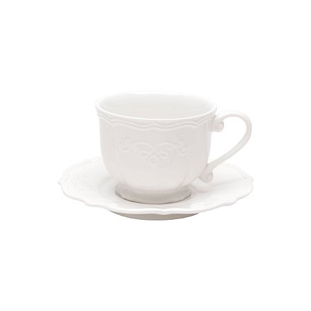 CJ 6 XÍCARAS P/CAFÉ DE PORCELANA SUPER WHITE GENEBRA 90ml