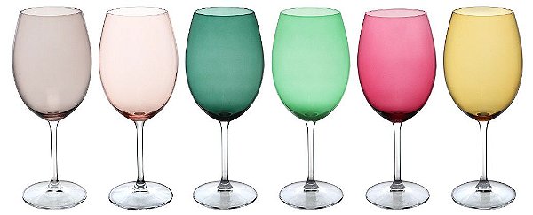 JG 6 TACAS AGUA GASTRO CRISTAL ECOLOGICO 580ML 23CM SORTIDAS