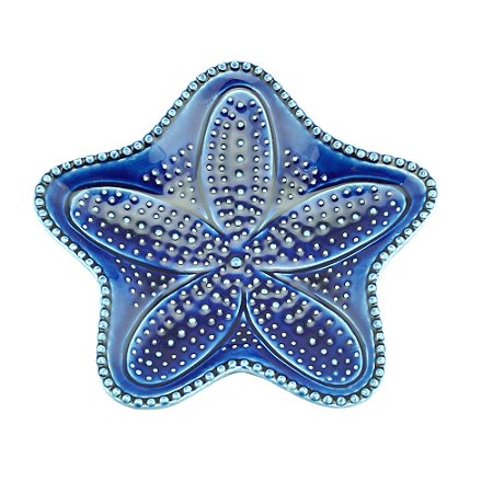CJ 4 PRATOS CERÂMICA ESTRELA OCEAN AZUL 15cm