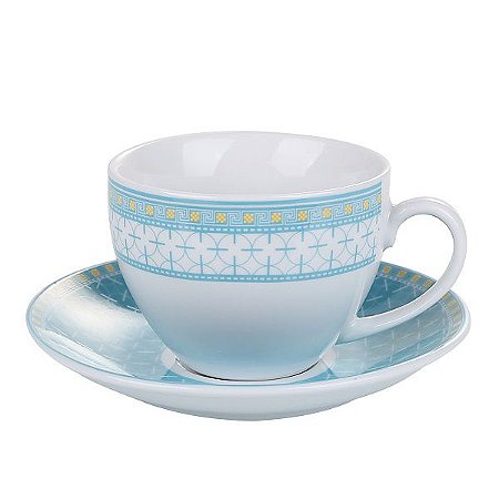 CJ 6 XÍCARAS P/CHÁ DE PORCELANA BARCELONA 200ml