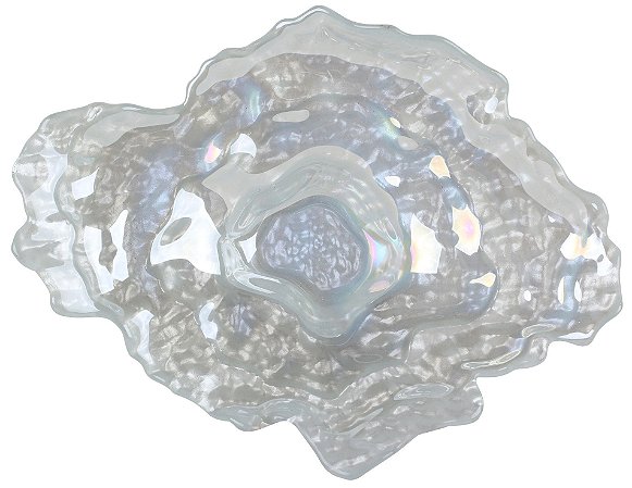 CENTRO DE MESA CORAL DEEP SEA EM VIDRO D20,5XA5,5CM