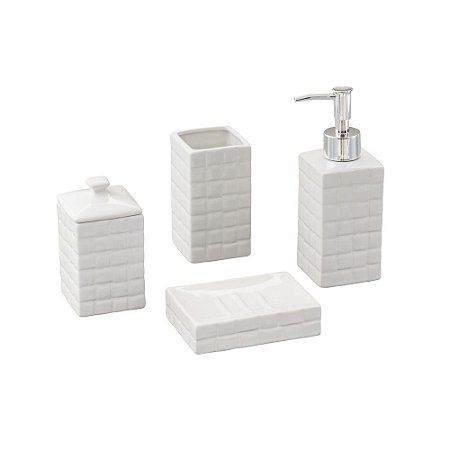 CJ 4PC P/BANHEIRO DE CERÂMICA SPACE BRANCO
