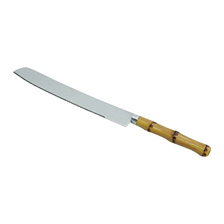 FACA P/PÃO AÇO INOX CABO PLÁSTICO BAMBU NATURAL LUXO 31