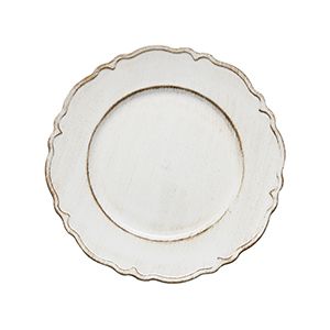 SOUSPLAT PATINADO DE PLÁSTICO MOON BRANCO 25cm