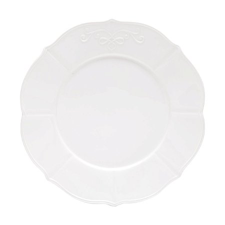 CJ 6 PRATOS RASOS DE PORCELANA SUPER WHITE GENEBRA 26,5cm