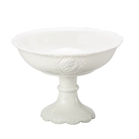FRUTEIRA C/PÉ DE PORCELANA SUPER WHITE QUEEN 21,5x15,5cm