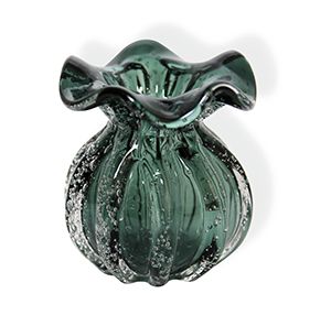 VASO DE VIDRO ITALY VERDE ESMERALDA 10x11cm