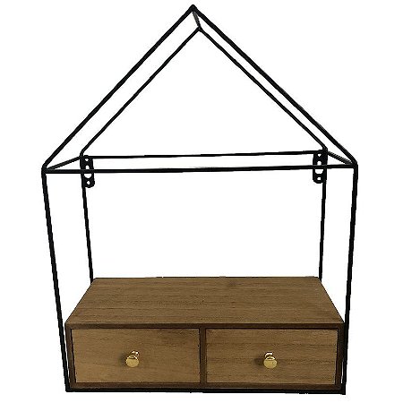 ESTANTE HOUSEM FERRO E MADEIRA L31XP21XA40CM