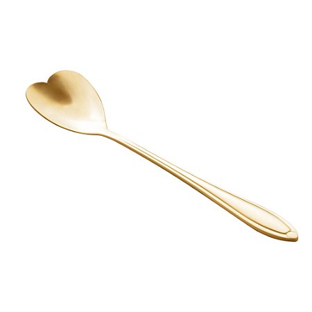 CJ 4 COLHERES AÇO INOX P/CHÁ HEART DOURADO