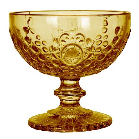 JG 6 TACAS MULTIUSO BELLINI EM VIDRO 240ML A10CM COR AMBAR