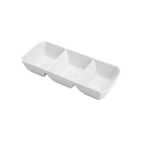 PETISQUEIRA C/3 DIVISÓRIAS  PORCELANA PRAGA BRANCA 21x9,5x4