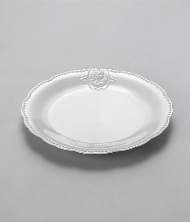 CJ 6 PRATOS RASOS DE PORCELANA SUPER WHITE QUEEN 27cm