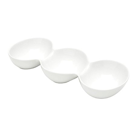 PETISQUEIRA C/3 DIVISÓRIAS DE PORCELANA MADRI BRANCA 30x12x4