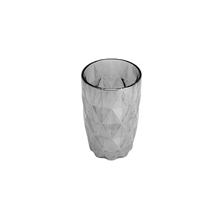CJ 6 COPOS ALTOS DE VIDRO DIAMOND CINZA METALIZADO 350ml
