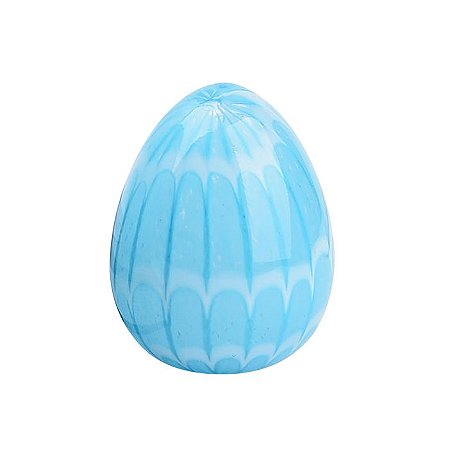 ENFEITE GEO EM VIDRO D7,5XA9,5CM COR AZUL TURQUESA
