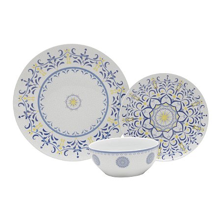 APARELHO JANTAR 18PC PORCELANA SUPER WHITE COUPE SHAPE BOX