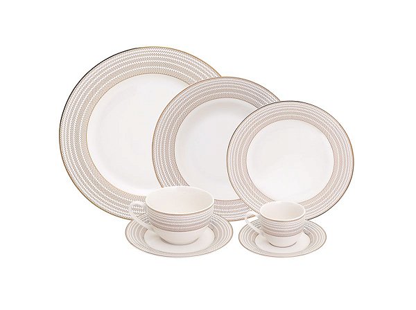 APARELHO DE JANTAR 42PC DE PORCELANA NEW BONE PARIS MAIL BOX