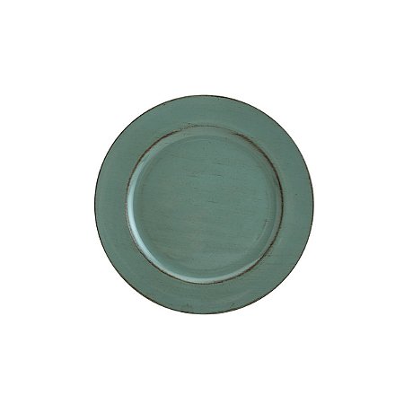 SOUSPLAT PATINADO DE PLÁSTICO OPALA VERDE 25cm