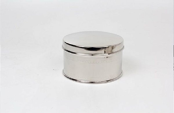 POTE C/TAMPA DE LATÃO NIQUELADO DEMI 12,5x8,5cm