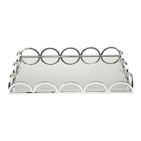 BANDEJA DE AÇO INOX C/FUNDO ESPELHADO ARCOS 48x30x5cm