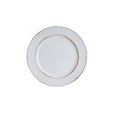 SOUSPLAT PATINADO DE PLÁSTICO OPALA BRANCO 25cm