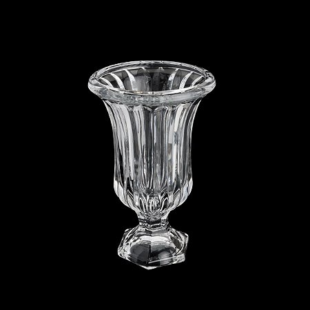 VASO C/PÉ DE VIDRO RENAISSANCE 15x24cm
