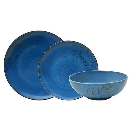 APARELHO DE JANTAR 18 PECAS NATURE BLUE EM PORCELANA