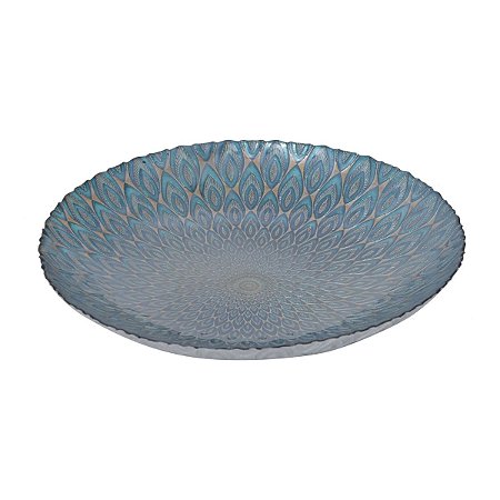 CENTRO DE MESA DE VIDRO PEACOCK 40x7cm