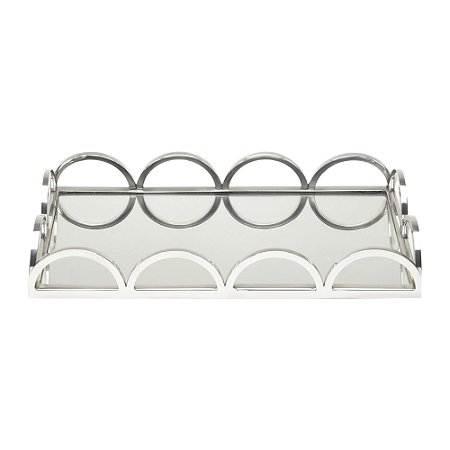 BANDEJA DE AÇO INOX C/FUNDO ESPELHADO ARCOS 38x20x5cm