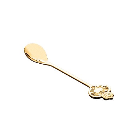 CJ 4 COLHERES AÇO INOX P/CHÁ KEY DOURADO