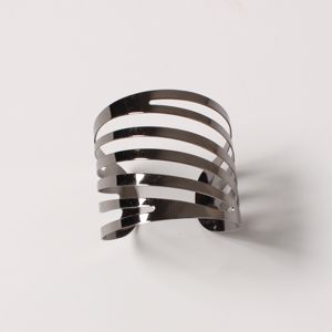 CJ 4 ANÉIS P/GUARDANAPO DE AÇO CURVES PRETO 4cm