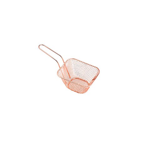 CESTA DE AÇO INOX ROSÉ 20x8x9cm