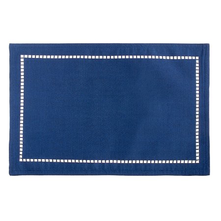 LUGAR AMERICANO DE POLIÉSTER E LINHO LÉVIS AZUL 45x30cm