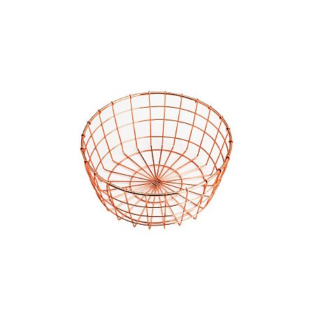 FRUTEIRA DE FERRO CROMADO ROSÉ 22x22x10cm