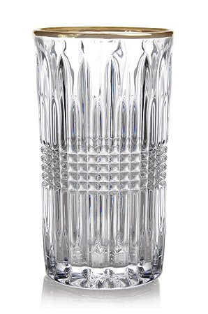 JG 6 COPOS EDIMBURGO GOLD RIM CRISTAL ECOLOGICO 310ML 14CM