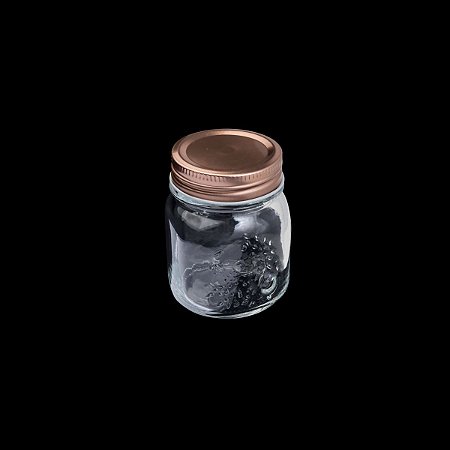 POTE DE VIDRO TRANSPARENTE C/TAMPA GOLD ROSÉ 150ml