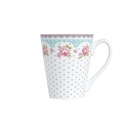 CANECA PORCELANA NEW BONE AMÉLIA SLIM 340ml CAIXA  PRESENTE